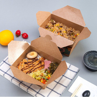 Emballages alimentaires recyclables haut de gamme avec pelliculage mat pour plats à emporter, boîtes pour ailes de poulet en papier kraft avec fenêtres, contenants alimentaires