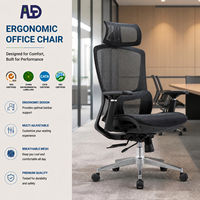 Chaise de bureau ergonomique, chaise de bureau de direction, chaise de bureau réglable en hauteur, accoudoirs pivotants, roulettes, chaise d'ordinateur en aluminium