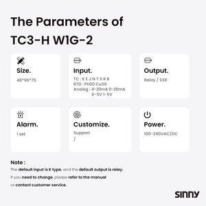<span class=keywords><strong>Thermostat</strong></span> numérique PID Sinny TC3-H 48*96 à entrée universelle 24VDC/AC et sortie relais/SSR, contrôleur de température automatique pour <span class=keywords><strong>four</strong></span> en plastique - Product Image 3