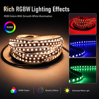 Tira LED Flexible RGBW TM1814 UCS2903, DC12V 24V, 60 LEDs por Metro, Tira de Píxeles Direccionables de 10mm, PCB Blanco/Negro, Rollo de 5M