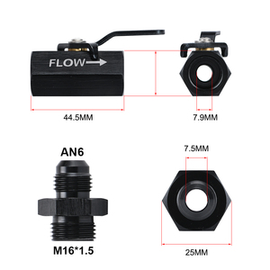 AN6 6AN Aluminum <strong>Inline</strong> <strong>Fuel</strong> <strong>Filter</strong> Shut Off Valve Cut Off W/ Cable Lever Black 1Pcs PQY-FSV06 - Product Image 4