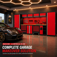Ensemble d'armoires de rangement pour garage WIGGLE, armoire à outils modulaire pour atelier avec établi, panneau perforé, système de rangement avec tiroirs verrouillables