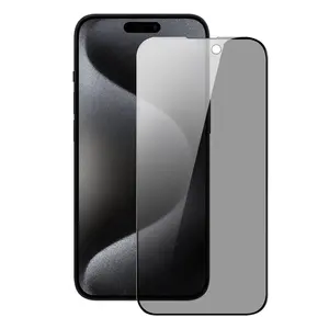 Protection d'écran anti-espion de dureté 9H pour iPhone Protecteurs d'écran en verre trempé pour iPhone 15 Pro Max