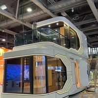 Maison à ossature à 2 étages, préfabriquée, maison moderne, villa de luxe, maison capsule, capsule spatiale avec système intelligent