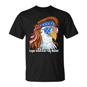 T-shirt Mullet avec drapeau américain Eagle pour le 4 juillet, vêtements promotionnels patriotiques - Product Image 2