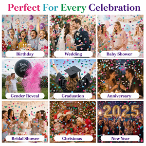 Confettis en papier de soie multicolores en forme de cercle pour la décoration de mariage, d'anniversaire, de fête de naissance - Product Image 4