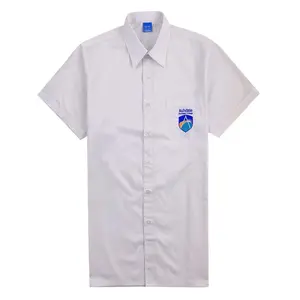 European High Quality 100% Cotton Uniform Casual Shirts Men's White Dress Shirts