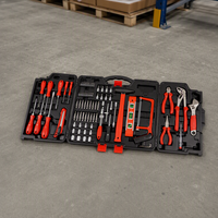 Kit d'outils de bricolage 89 pièces pour la maison avec jeu de douilles à cliquet, tournevis, pinces, clés Allen, clé à molette réglable, niveau et mallette de transport