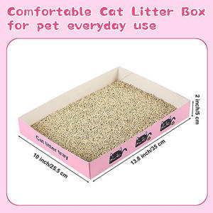 Portable jetable chat litière pliable papier Kitty plateau léger boîte en <span class=keywords><strong>carton</strong></span> étanche jetable litière pour chats - Product Image 5