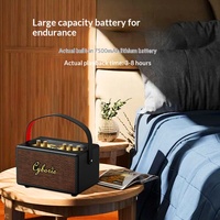 Cyboris Home Karaoke Nirkabel untuk Speaker 5.3 Portabel Luar Ruangan Retro 2 Mikrofon Baterai 5000-10000mAh Audio Radio FM