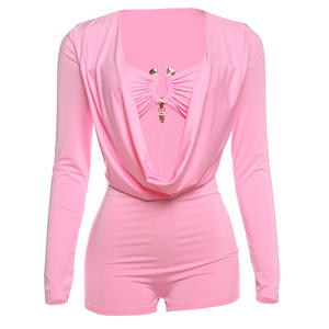 <span class=keywords><strong>C2032</strong></span> Printemps Nouveau Sexy Hot Girl Deep V Low Cut Solid Color Slim Fit and Minceur Jumpsuit - Product Image 4