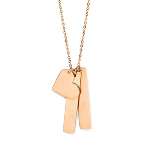 OEM plata oro rosa oro alto pulido Acero inoxidable corazón barra <span class=keywords><strong>nombre</strong></span> logotipo personalizado collar - Product Image 6