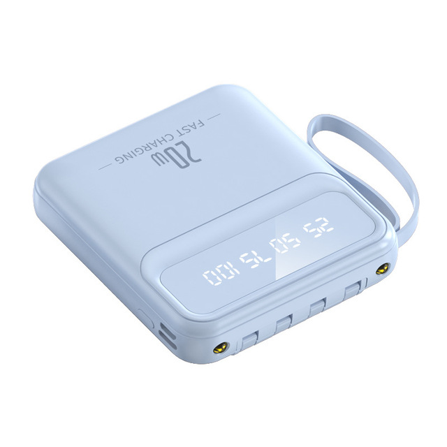 New Style Mini Plastic Power Bank 10000 MAh 10W Output Portable with Four Cables Gift Custom Logo