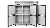 Congélateur vertical commercial à double compresseur 1350L à 6 portes pour la conservation de la viande, des fruits de mer et des aliments surgelés dans les restaurants