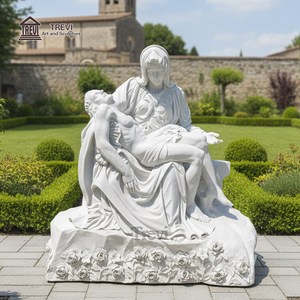 Estatua de <span class=keywords><strong>la</strong></span> Pietà de Mármol de Trevi, Escultura de María con Jesús para Iglesia, Jardín Exterior, Decoración Conmemorativa - Product Image 6