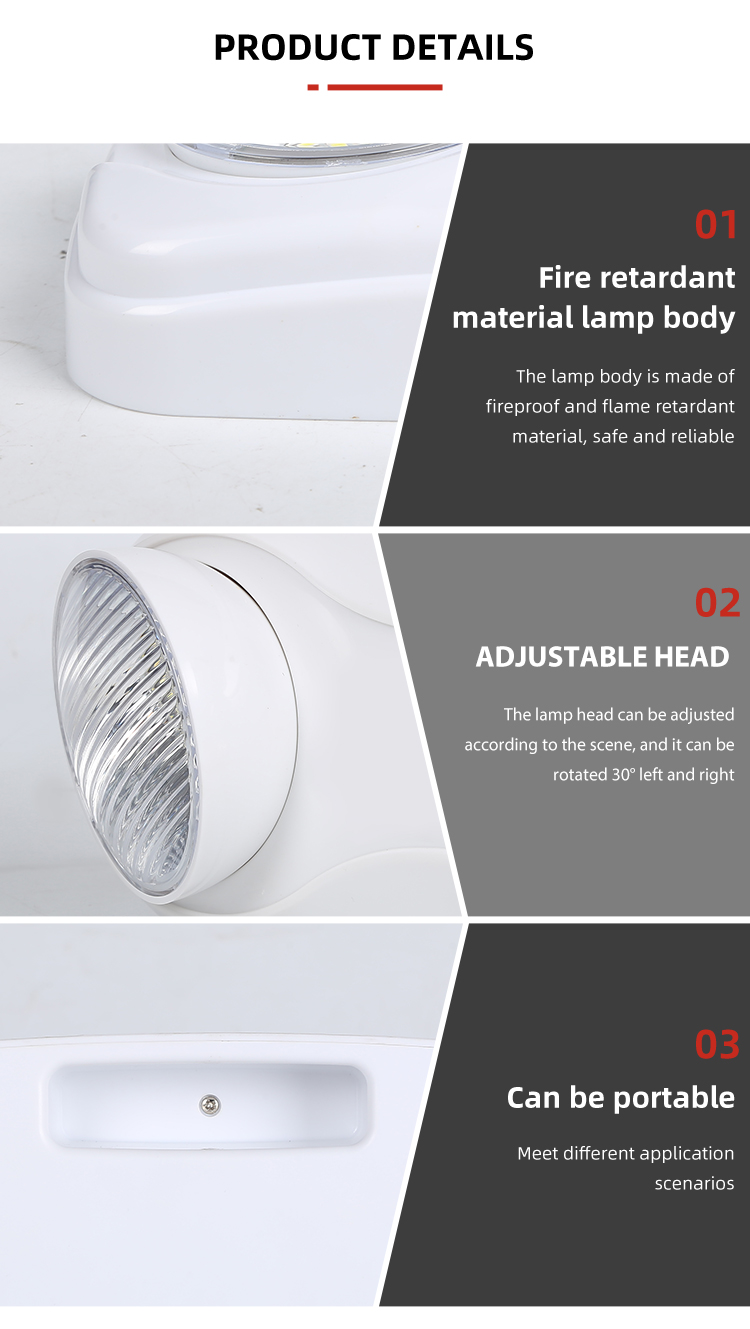Low Price 48PCS Adjustable Dual Heads Indoor Factory 6V Portable Rechargeable Led Emergency Light