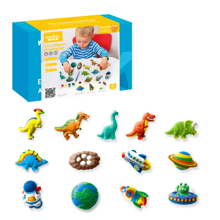 Emplastro de dinossauro para crianças, diy, desenho, gesso, formas de dinossauros, pintura, conjunto, brinquedos, dinossauro, rabisco, brinquedo para crianças