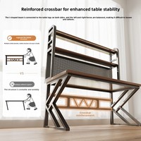 Bureau d'ordinateur, bureau de jeu et ensemble chaise, bureau à domicile pour chambre, table intégrée avec étagère