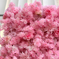 Nouvelle Murale Florale 2,4m x 2,4m, Panneau Mural en Tissu pour Mariage, Fond Décoratif Blanc avec Roses et Orchidées Artificielles