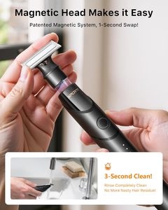 Kit Recortador de <span class=keywords><strong>Barba</strong></span> y Vello Nasal 2026 Mejorado con Carga Rápida USB-C, Negro (Plus) - Product Image 5