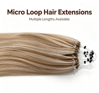 Vente en gros directe usine d'extensions de cheveux naturels micro, extensions de cheveux bouclés micro loop, extensions de cheveux bouclés micro link