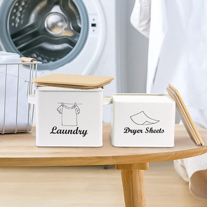 BX Porte-séchoir moderne en métal écologique, boîtes de rangement pour lessive en poudre, organisation de rangement pour la buanderie - Product Image 6