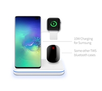 Cargador Inalámbrico Portátil PD de 15W, Estación de Carga Multifunción 3 en 1, Soporte Rápido de Mesa y Soporte para Teléfono Celular