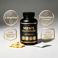 Comprimés multivitaminés pour hommes avec extrait de racine de maca et d'épimède, vitamine D, complexe B, magnésium, sélénium, complément alimentaire à base de plantes