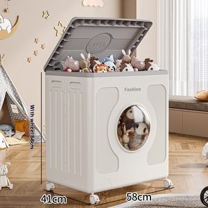 Armoire Multifonctionnelle Grande Capacité à Couvercle Rabattable Carrée en Plastique et Aluminium pour Rangement Mobile Domestique - Product Image 6