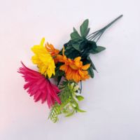 Bunga Gerbera Buatan Sutra Besar Langsung dari Pabrik, Buket Bunga untuk Pemakaman dan Peringatan, Bunga Buatan Grosir