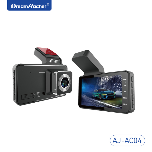 DREAMKACHER 50MP Dashcam Rearview Mirror 4.0" Screen Dual Lens MicroSD Support Dual Channel Recorder G-sensor PAL/NTSC Video