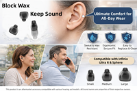 Dômes de remplacement en silicone EasyGuard Open Domes Block Wax pour aides auditives Phonak RIC