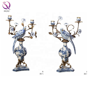 גואנגזו סין פורצלן כחול לבן בדרגה גבוהה מצוייר ביד אביזרי בית לקישוט הבית והגינה - Product Image 3