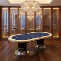 Table de poker Texas Hold'em de luxe BBY, surface imperméable, pliable, pieds en métal, table de jeu professionnelle pour la maison et les clubs, BBY-114