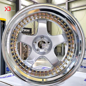 Rines Forjados Personalizados 5X112 5x114.3 Estilo Work de 5 Radios con Borde Escalonado, Acabado Cromado Pulido Profundo para 370z 350z Q50 Q60 G37 F82 - Product Image 2