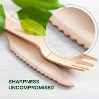 100% ensemble de couverts en bois compostables 300 pièces ustensiles en bois de bouleau fourchettes, couteaux, cuillères couverts jetables écologiques pour la fête