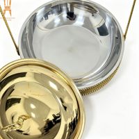 Chauffe-Plat Décoratif Doré de Luxe avec Couvercle Suspendu pour Restaurants, Hôtels, Buffets, Banquets et Traiteurs