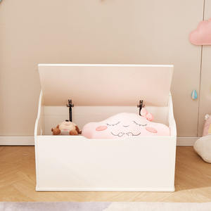 EDULAND Armoire moderne sûre et durable étagère en bois <span class=keywords><strong>blanc</strong></span> pour ranger les jouets des tout-petits organisateur de boîte pour le salon des enfants et des bébés - Product Image 3