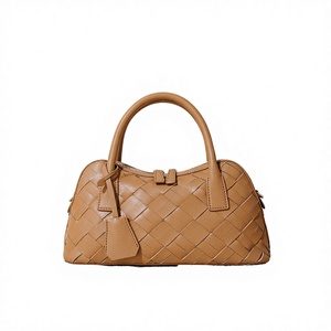 Royaa X9274 2025 Women's Two Straps Zipper Water Resistant <b>Bowling</b> Bag 1-2L Capacity Leather Crossbody Hand-Woven Armpit - Product Image 3