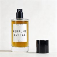 Flacon de parfum en verre à fond épais de 50 ml et 100 ml, flacon pulvérisateur à col serti, atomiseur cosmétique vide, logo personnalisé avec boîte