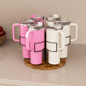 Support d'organisation de gobelets rotatif de 40oz, organisateur de plateau de <span class=keywords><strong>roulette</strong></span> de gobelets peut contenir 6 tasses - Product Image 3