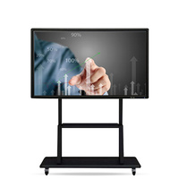 Tableau blanc interactif intelligent 4K de 98 pouces avec caméra, microphone et partage d'écran sans fil pour grandes salles de réunion et usines