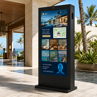 AIYOS IP65 Hava Koşullarına Dayanıklı Açık Hava Dokunmatik Ekranlı Kiosk 2500 Nit Güneş Işığında Okunabilir Yapay Zeka Destekli Dijital İnsan Akıllı Soğutmalı DOOH Ekran