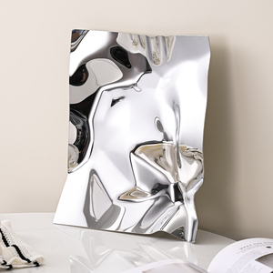 304 Stainless Steel Creative Irregular <b>Snack</b> & Fruit Tray, High-End Wavy Decorative Fruit <b>Plate</b> for Living Room Coffee Table - Product Image 5