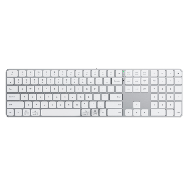 OEM Full Size Mechanical Aluminum Alloy Keyboard with 111-Keys US Layout Silver Wireless USB-C for Laptops New