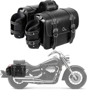 Universal Motorcycle Saddle Bags Saddlebags Pannier Storage Organizer Seat Pack Bag