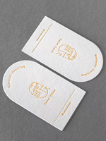 Carte de visite en carton 3D de luxe en forme d'arche, impression personnalisée, lettrage en relief, insertion en papier coton