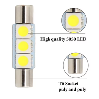 C5W T6 Feston 28mm 31mm Led Ampoules 5050 3SMD 12V 6000K Blanc Voiture Intérieur Dôme Liseuse Pare-Soleil Vanité Miroir Lumières