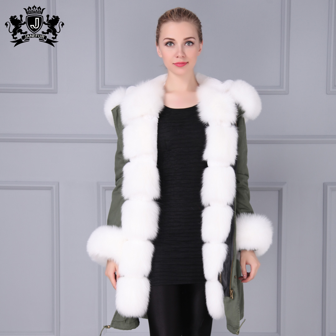 Verde con pelliccia bianca