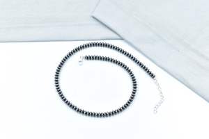 Collar de Perlas con Cuentas de Plata de Ley de 6 mm Hecho a Mano, 14'' de Largo, Regalo de Año Nuevo para Ella - Product Image 5